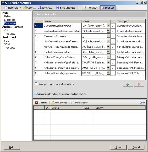 analysis-rules-parameters